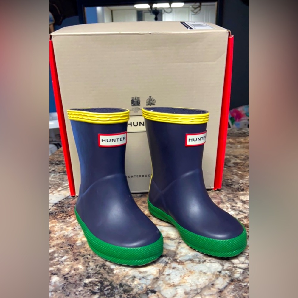 Hunter classic color block rain boots - toddler size 5/6